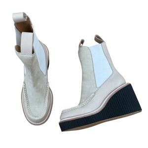 Rag & Bone Women's Sloane Suede & Leather Chelsea Wedge Boots 35EU, 5US